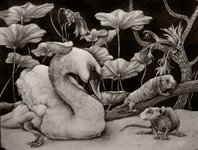 Swan and naked rats 70x50cm